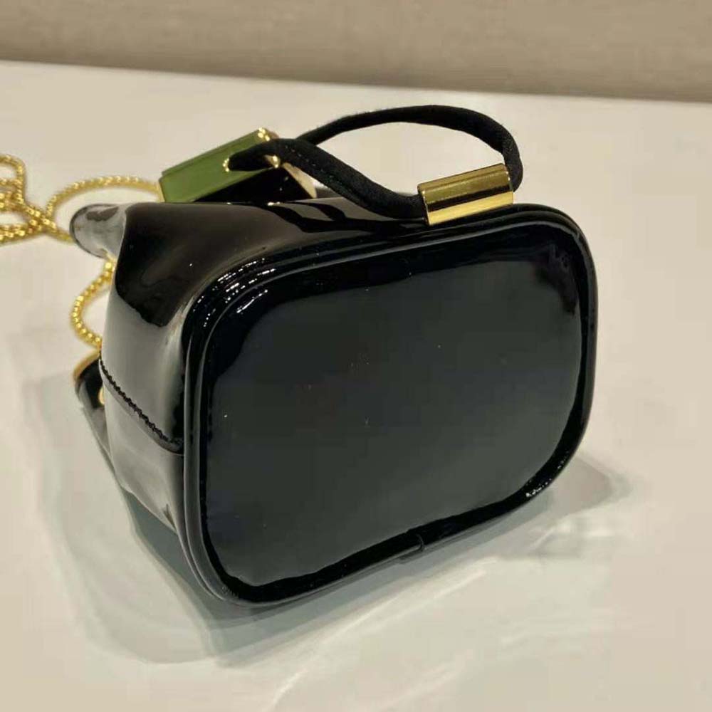 Prada Women Patent Leather Mini-pouch-Black - image 7