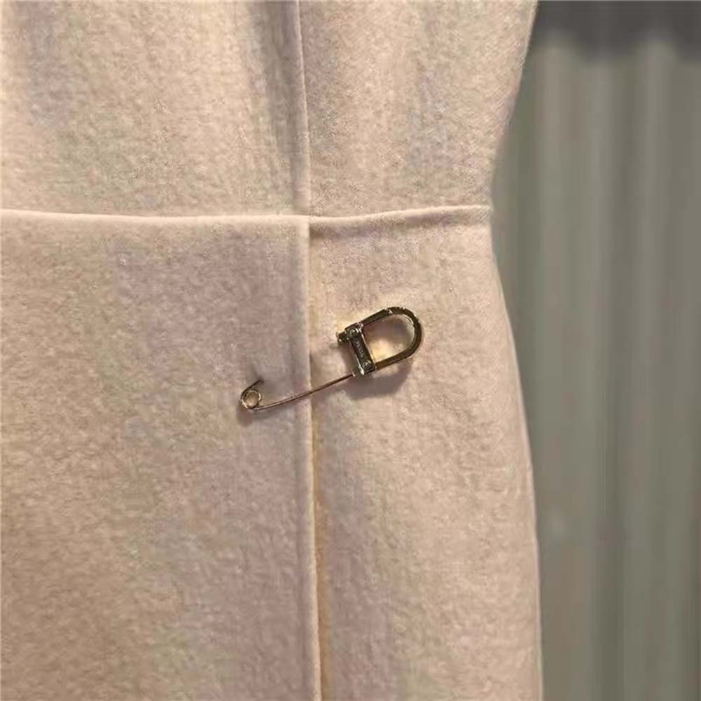 Prada Women Washed Twill Minidress with Safety Pin-White - image 5