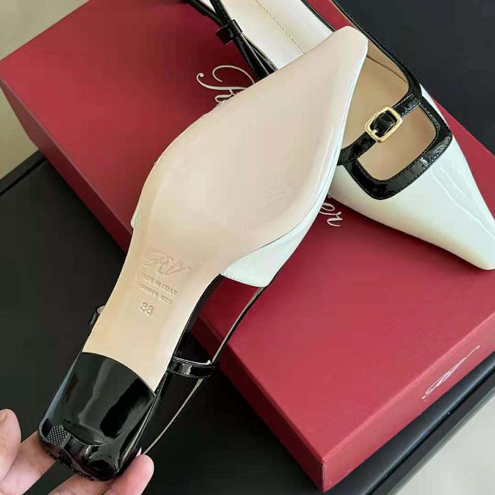 Roger Vivier Women Viv’ Canard Slingback Pumps in Patent Leather-Black - image 7