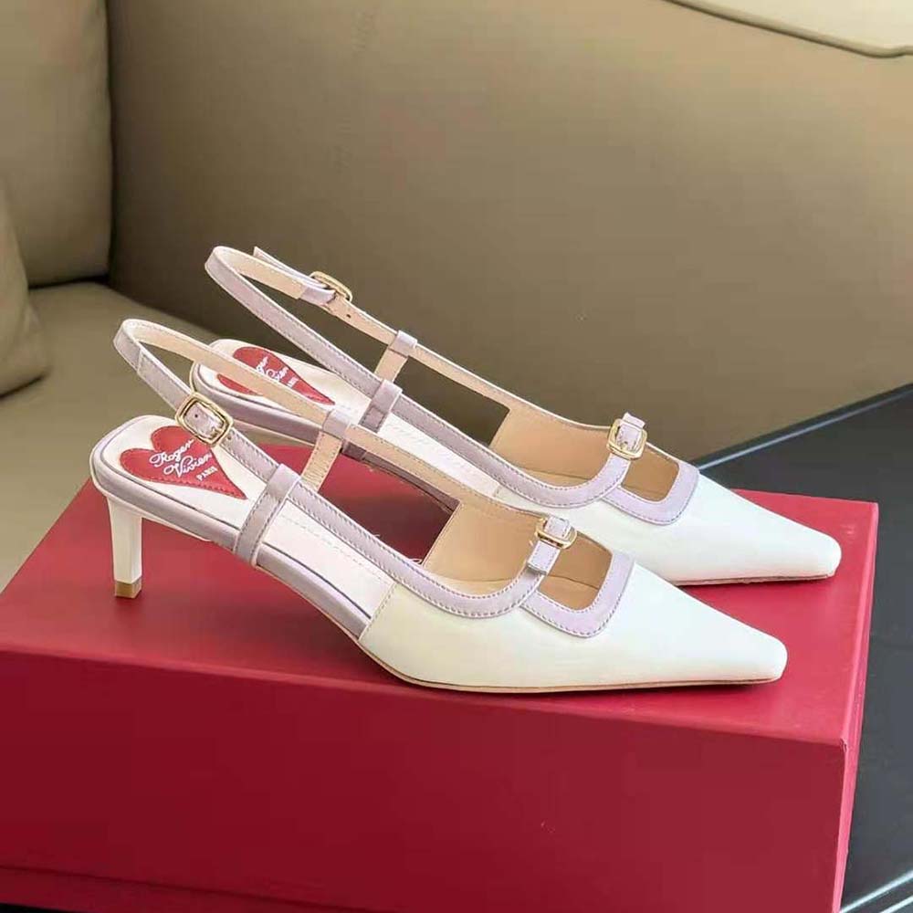 Roger Vivier Women Viv’ Canard Slingback Pumps in Patent Leather-Pink - image 4