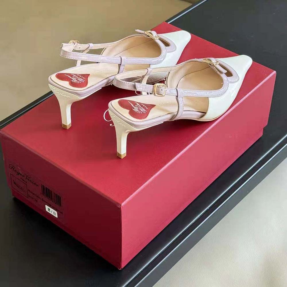 Roger Vivier Women Viv’ Canard Slingback Pumps in Patent Leather-Pink - image 5