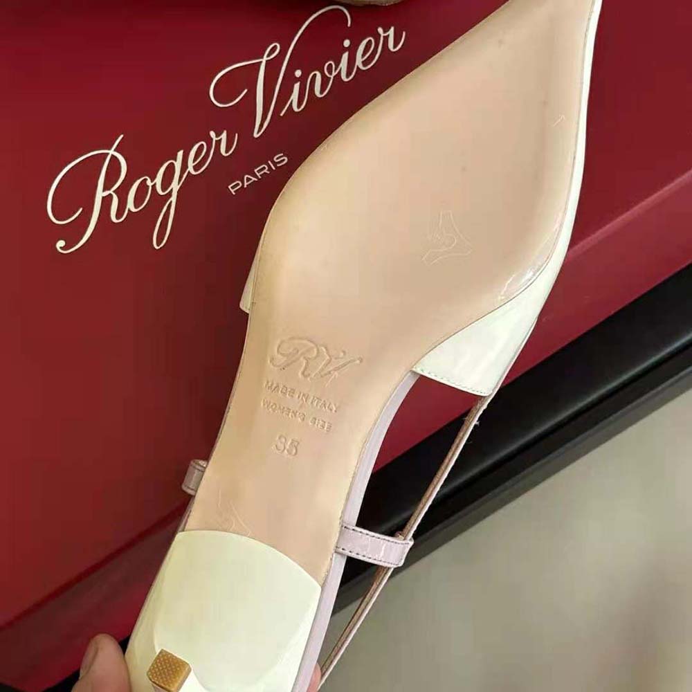 Roger Vivier Women Viv’ Canard Slingback Pumps in Patent Leather-Pink - image 7