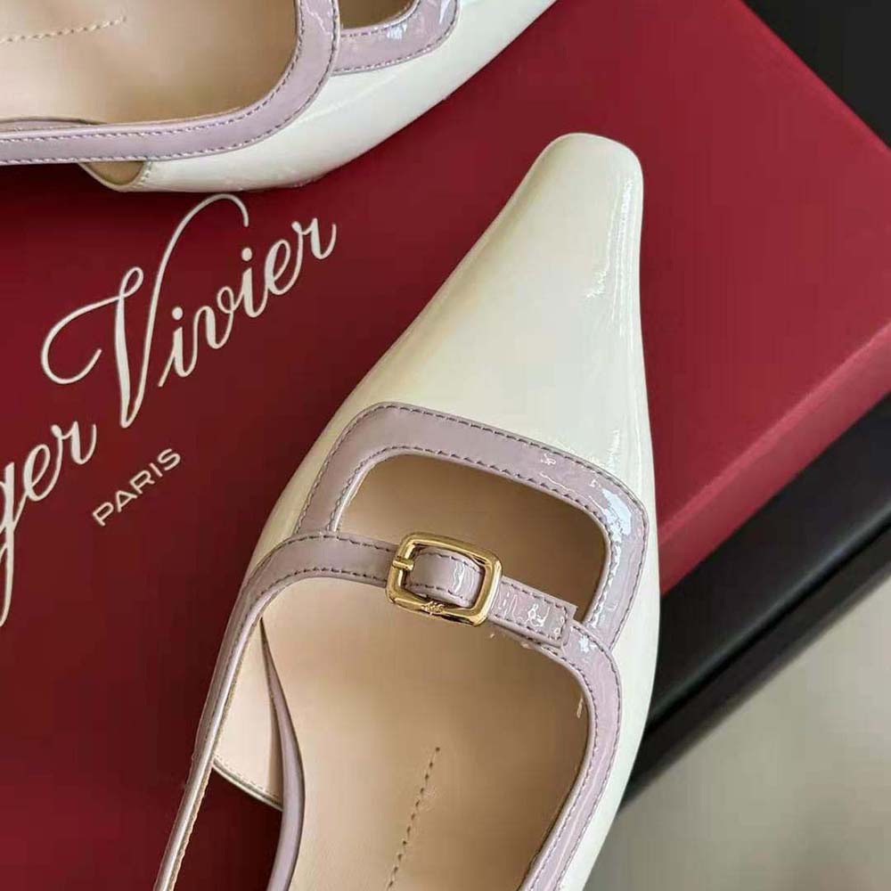 Roger Vivier Women Viv’ Canard Slingback Pumps in Patent Leather-Pink - image 6