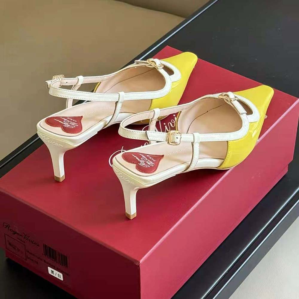 Roger Vivier Women Viv’ Canard Slingback Pumps in Patent Leather-Yellow - image 5