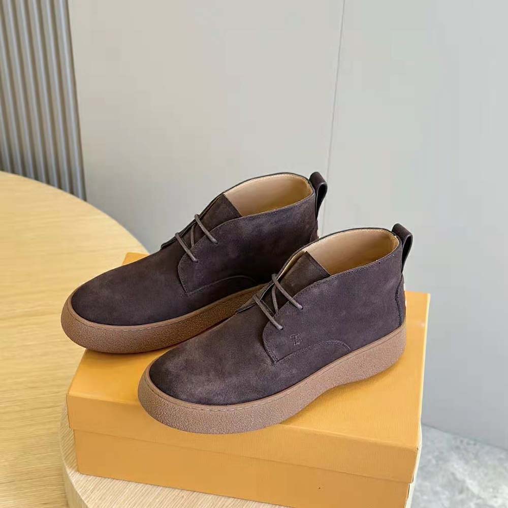 Tod’s Men W. G. Desert Boots in Suede-Chocolate - image 4
