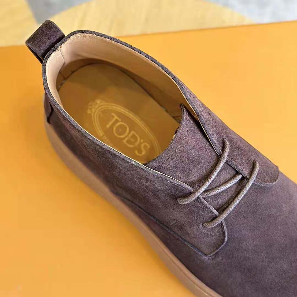 Tod’s Men W. G. Desert Boots in Suede-Chocolate - image 8
