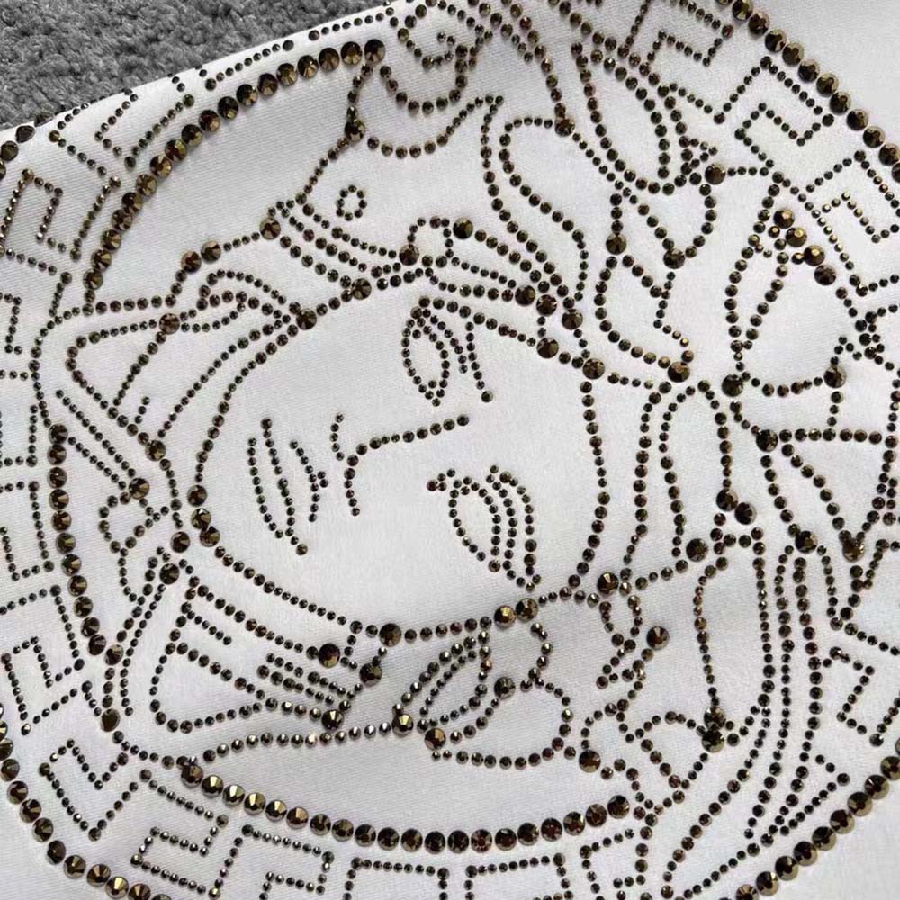 Versace Men Embroidered Medusa Sliced Sweatshirt-White - image 5