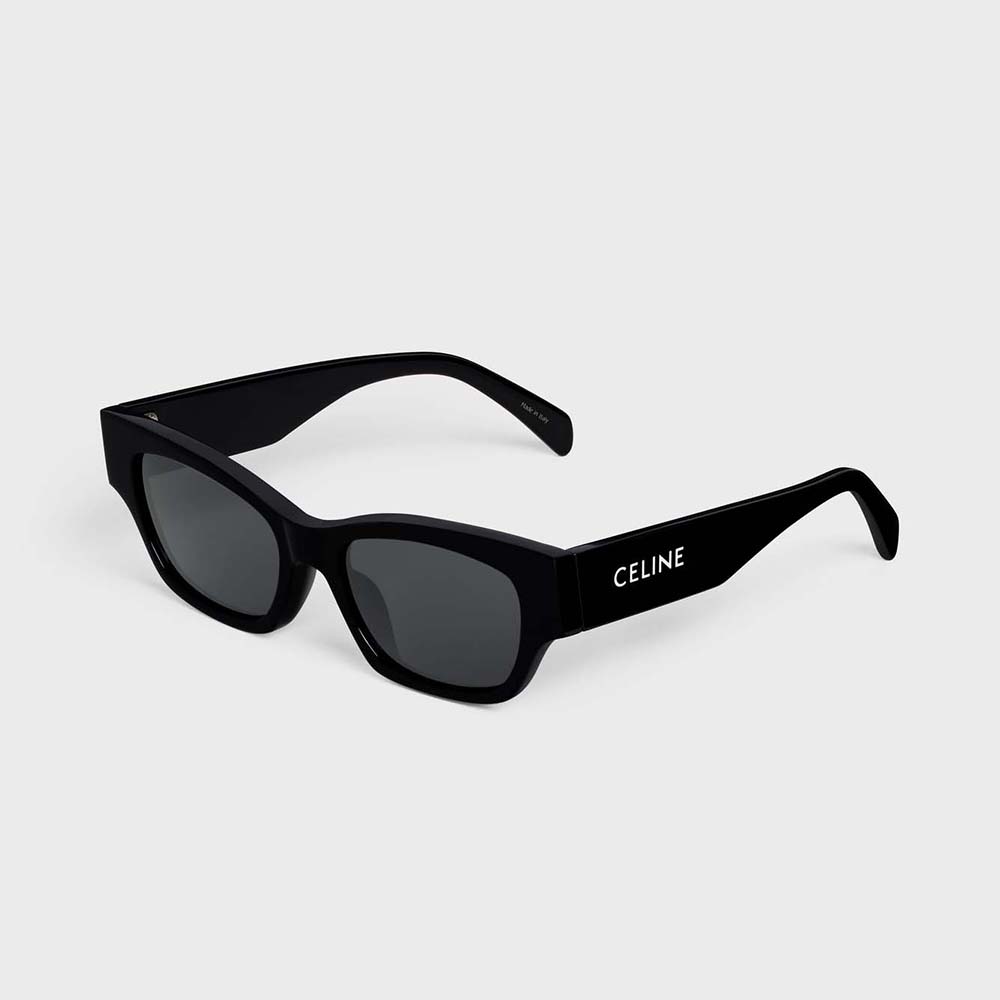 Front view of Celine Unisex Monochroms 01 Sunglasses in black acetate
