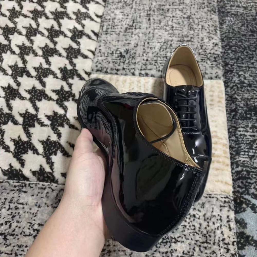 Christian Louboutin Men Greggo Lace-up Shoes in Patent Calf Leather-Black - image 9