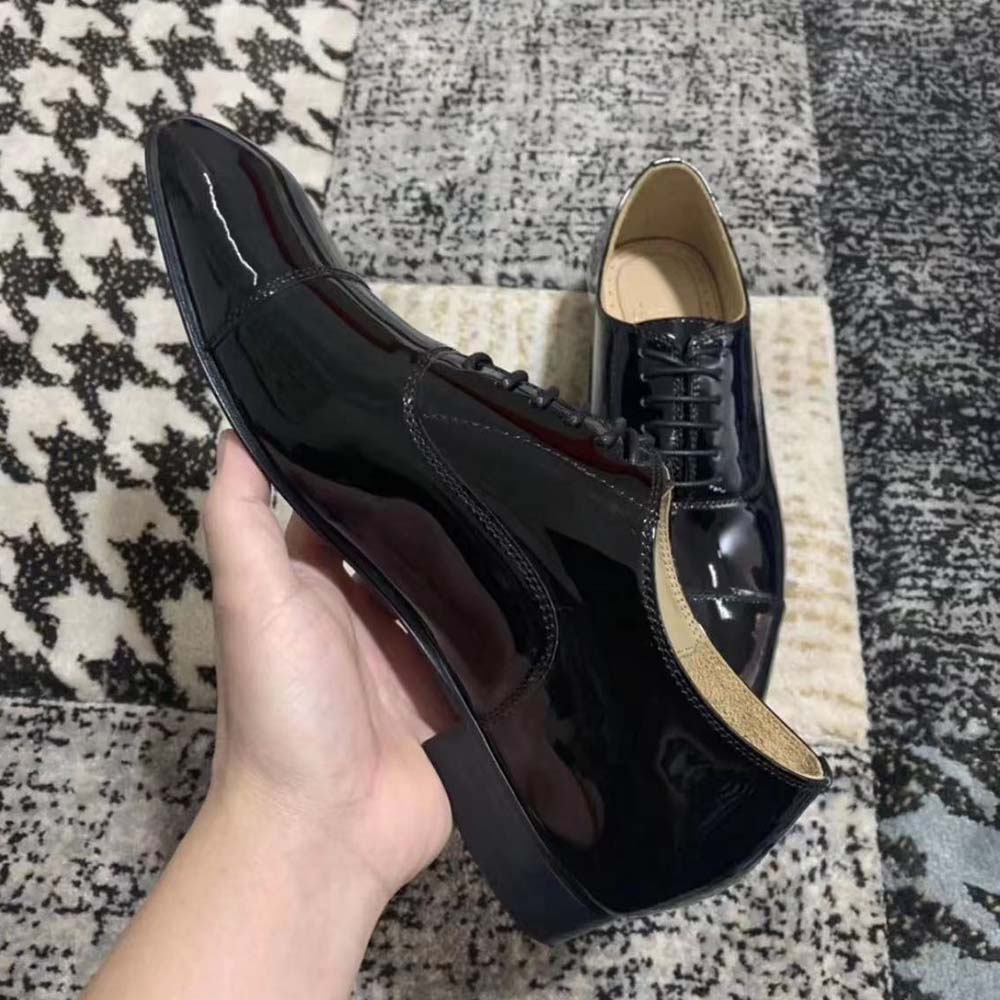 Christian Louboutin Men Greggo Lace-up Shoes in Patent Calf Leather-Black - image 5