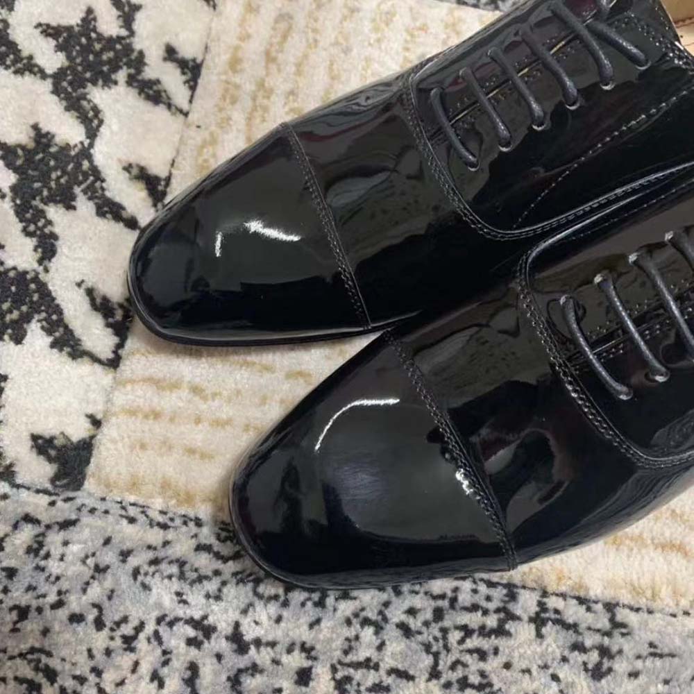 Christian Louboutin Men Greggo Lace-up Shoes in Patent Calf Leather-Black - image 6