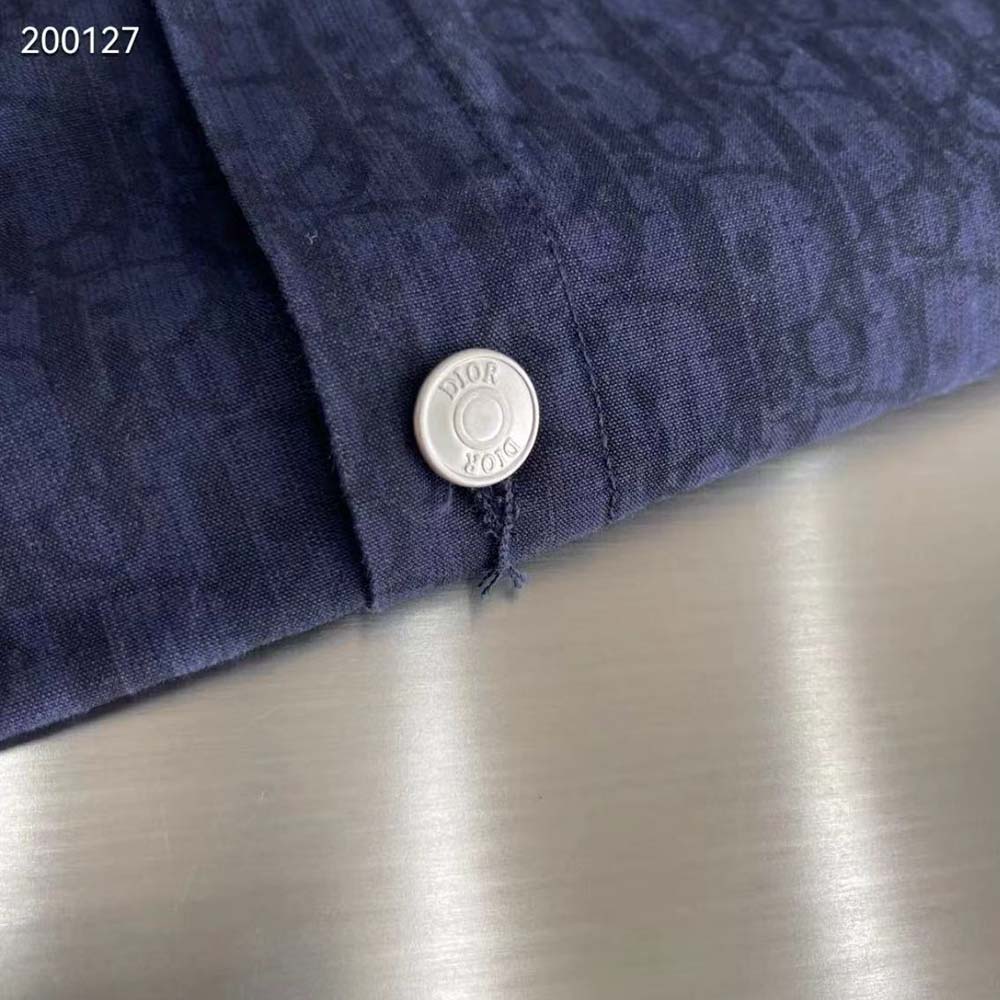 Dior Men Dior Charm Short-Sleeved Shirt Navy Cotton Poplin - image 7