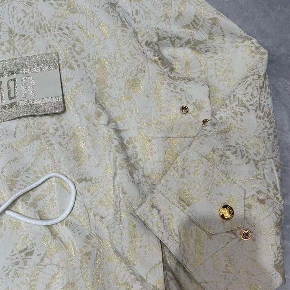 Dior Women Hooded D-Way windbreaker Gold-Tone Technical Taffeta Jacquard - image 6