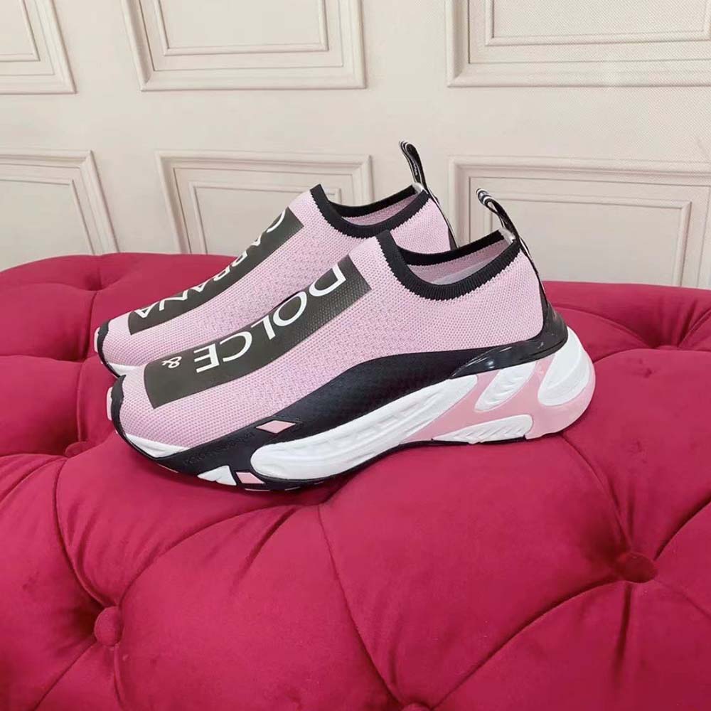 Top view showing lace-up closure on Dolce Gabbana D&G Women sneakers