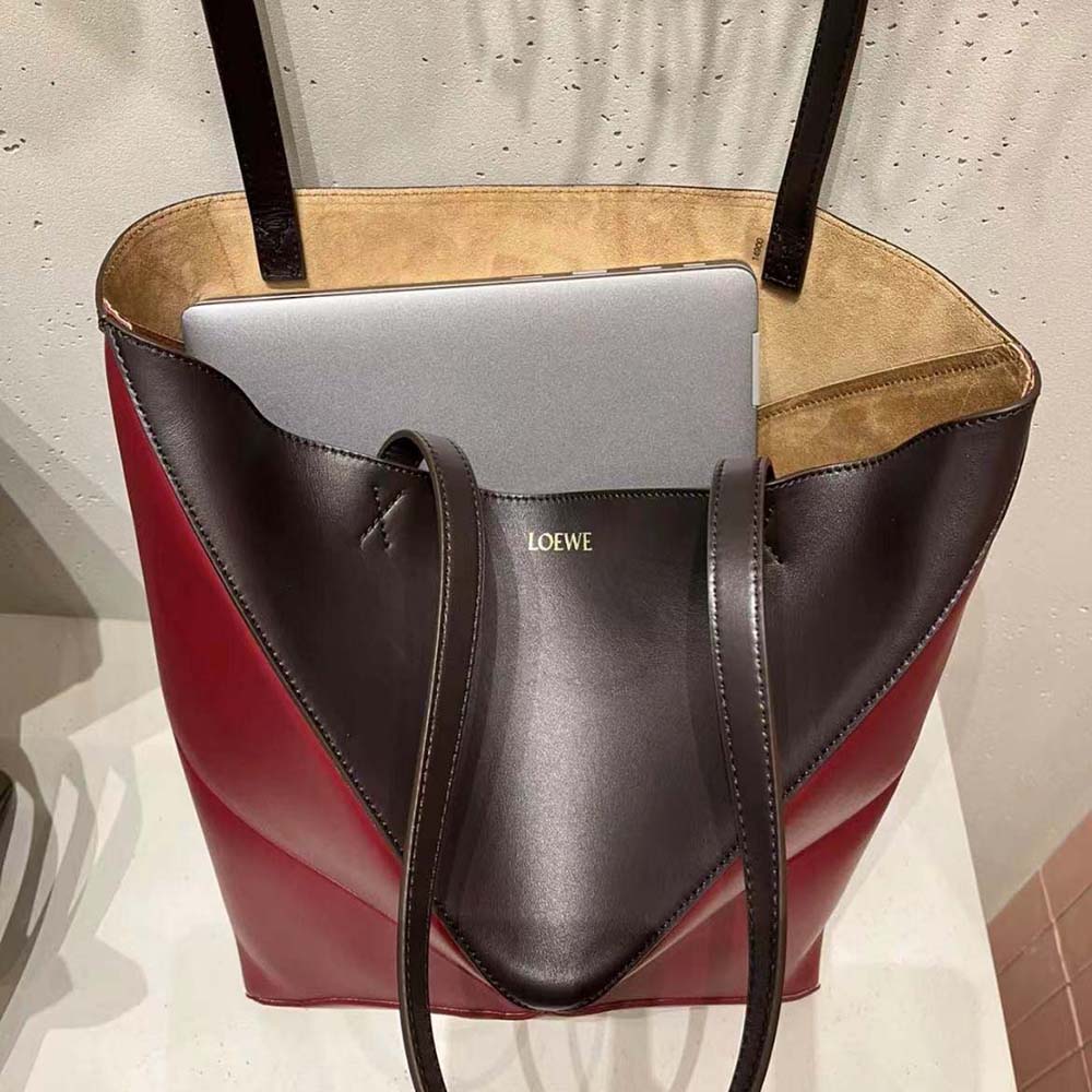 Loewe Unisex Puzzle Fold Tote in Shiny Calfskin-Black - image 4