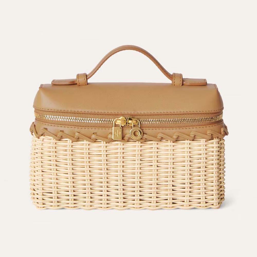 Front angle of Loro Piana Women Extra Pocket L19 East-West Wicker in beige