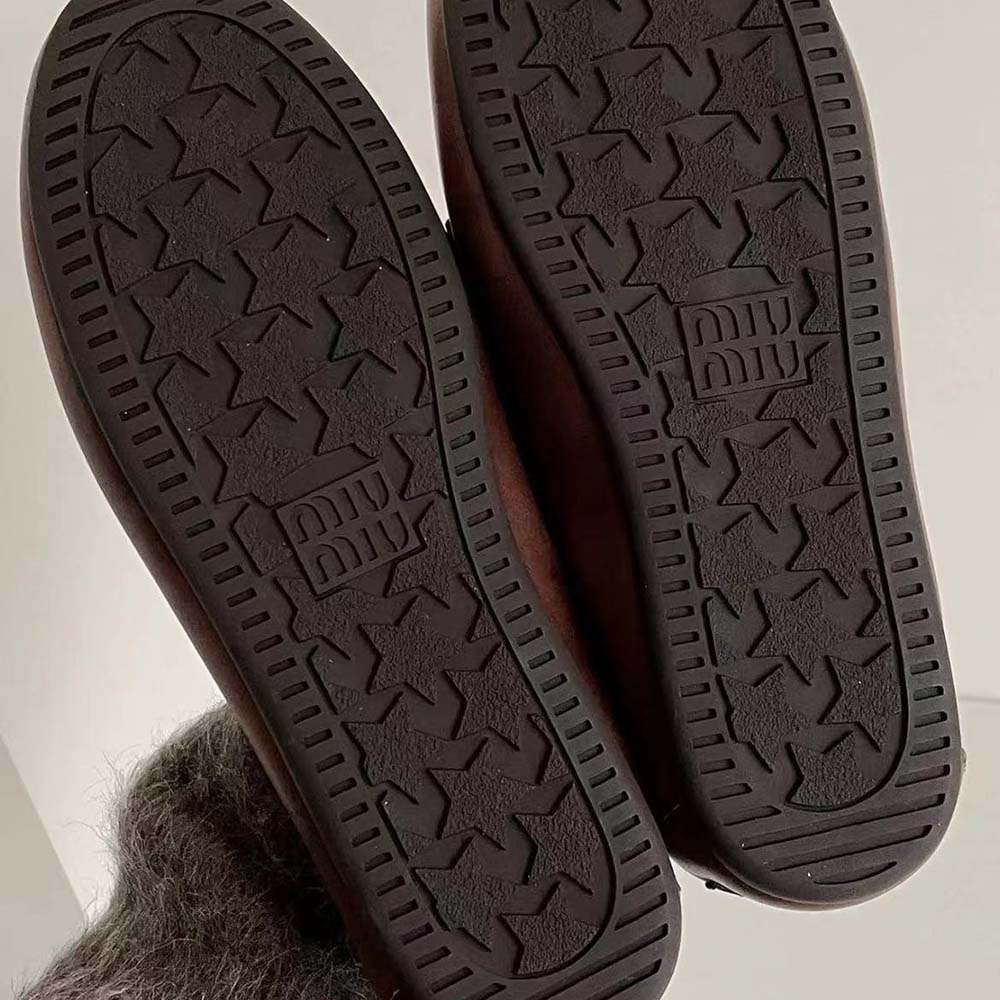 Miu Miu Women Unlined Bleached Leather Loafers-Brown 5D123E_3F33 - image 6
