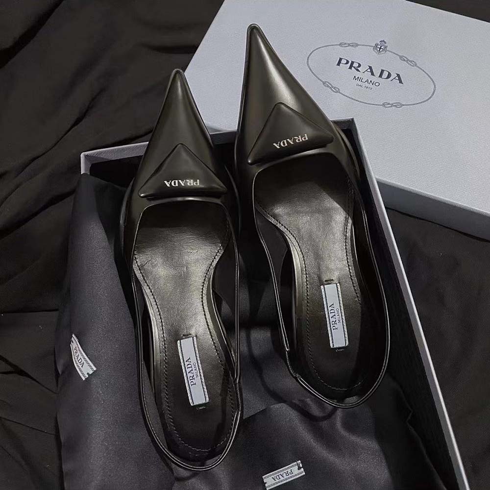 Back view showing adjustable strap on Prada Women Slingback Pumps