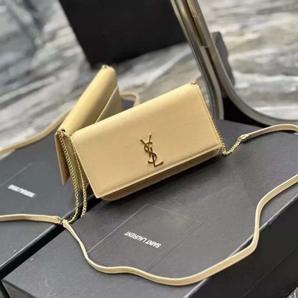 Side profile showing smooth leather texture of Cassandre Phone Holder
