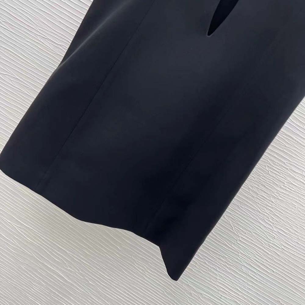 Celine Women Trapeze Mini Dress in Double Wool-Black 2R91L066V.38NO - image 8