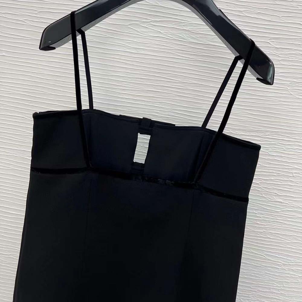 Celine Women Trapeze Mini Dress in Double Wool-Black 2R91L066V.38NO - image 5