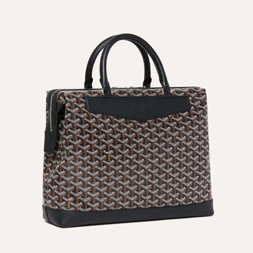 Front view of Goyard Unisex Cisalpin Document Case-Black showing zipper