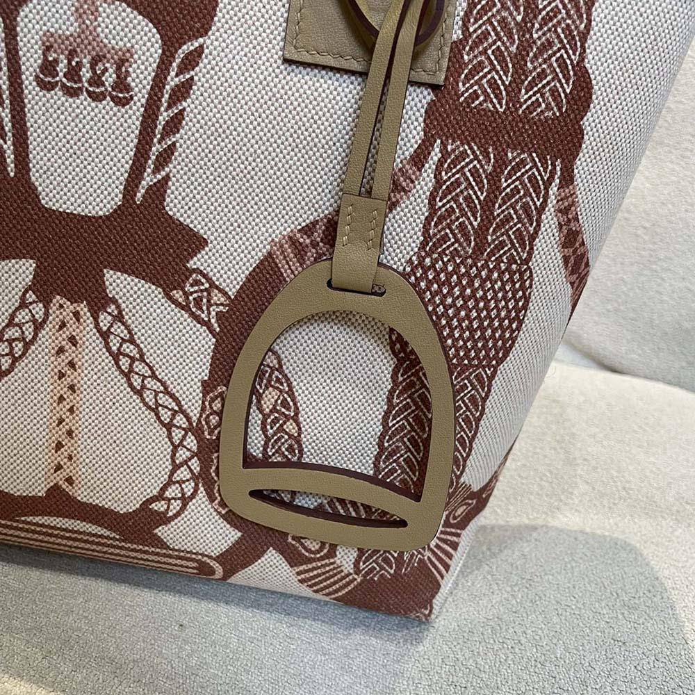 Hermes Unisex Steeple 25 Ecru Tote Bag-Brown - image 8
