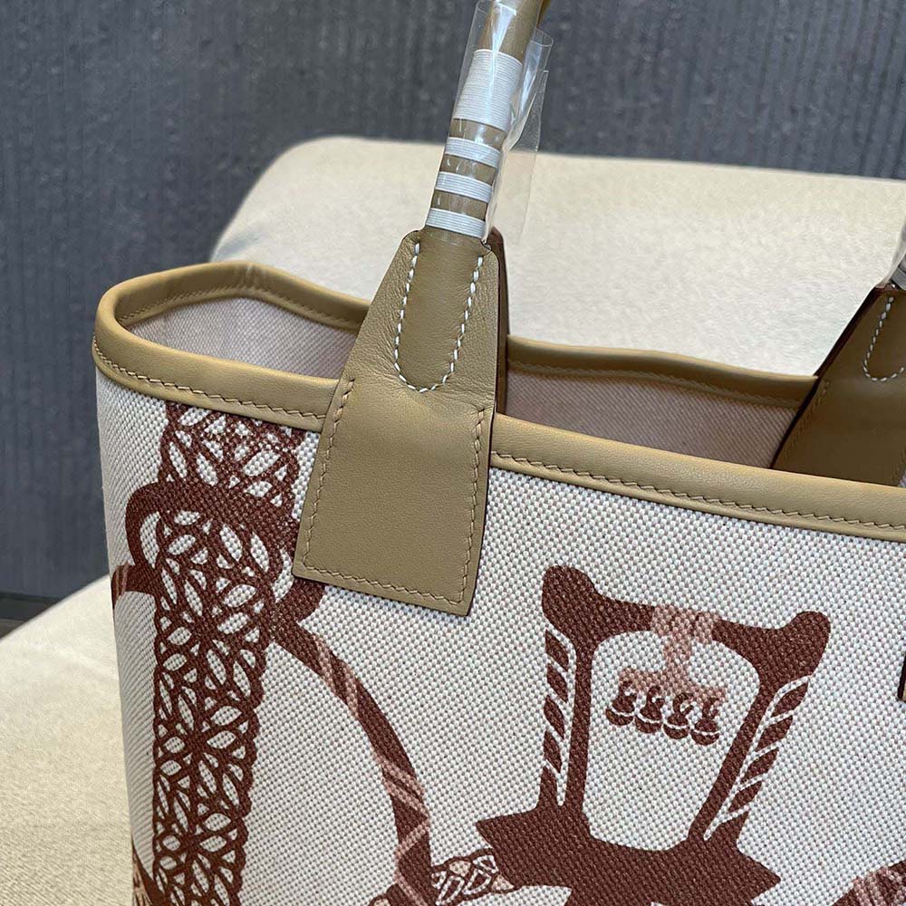 Hermes Unisex Steeple 25 Ecru Tote Bag-Brown - image 7