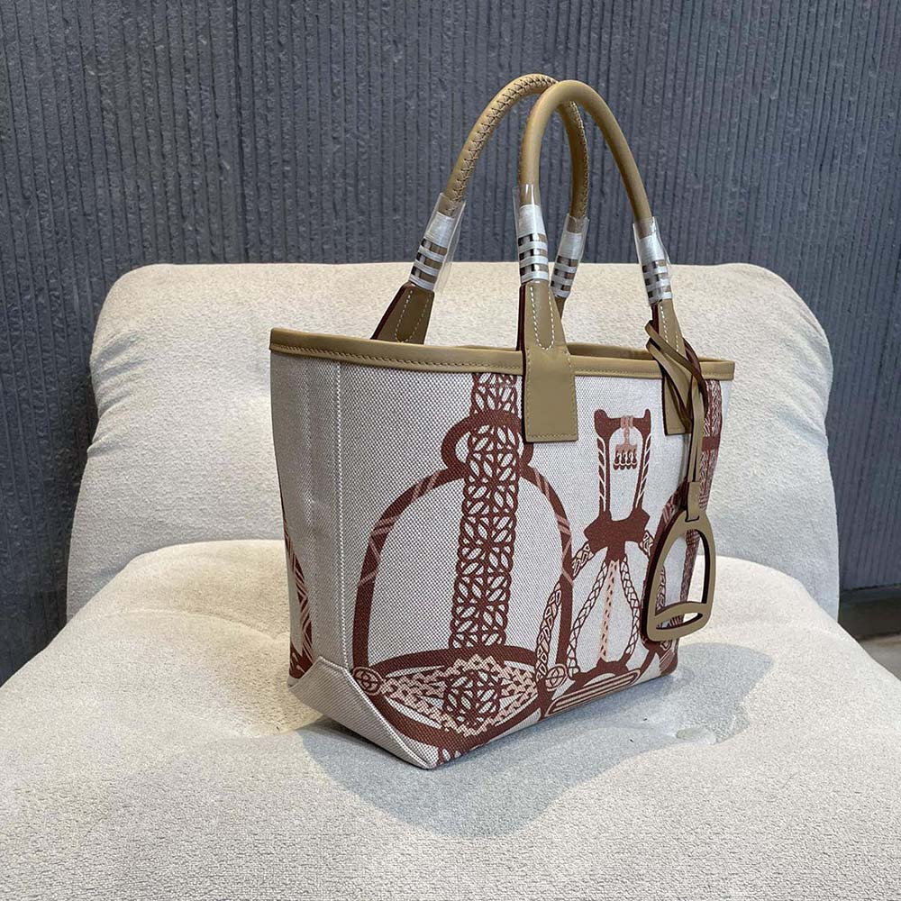 Hermes Unisex Steeple 25 Ecru Tote Bag-Brown - image 4