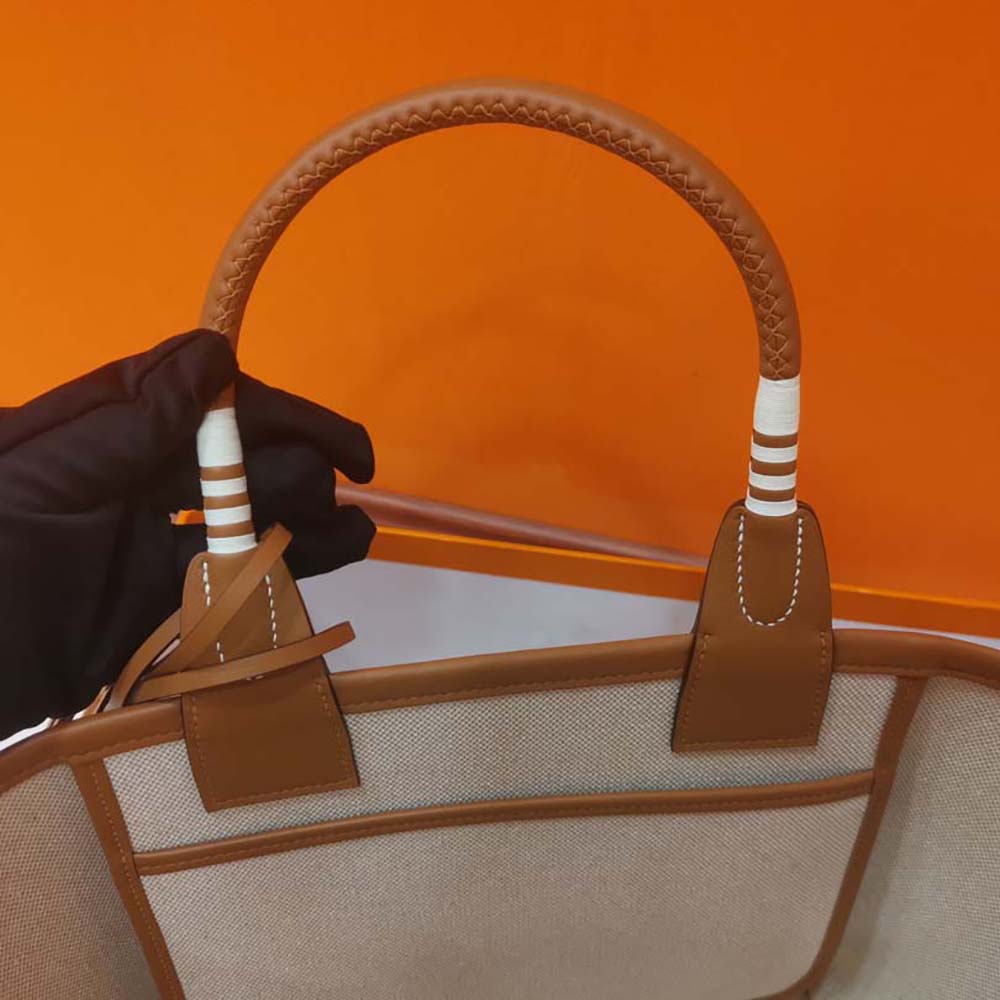 Hermes Unisex Steeple 25 Ecru Tote Bag-Green - image 9
