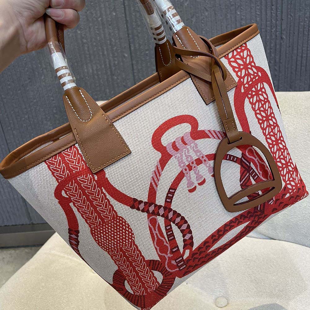 Hermes Unisex Steeple 25 Tote Bag-Orange - image 4