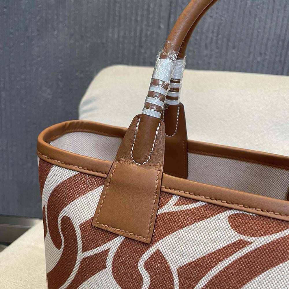 Hermes Unisex Steeple 28 Ecru Tote Bag-Brown - image 8