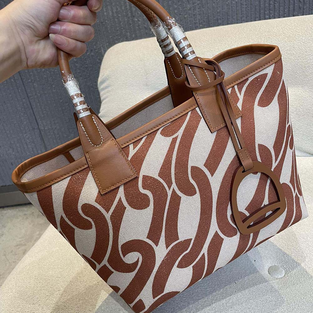 Hermes Unisex Steeple 28 Ecru Tote Bag-Brown - image 6