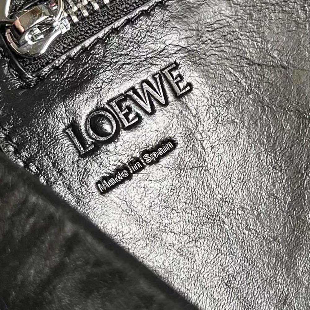 Loewe Unisex Fold Shopper in Paper Calfskin-Black - image 7