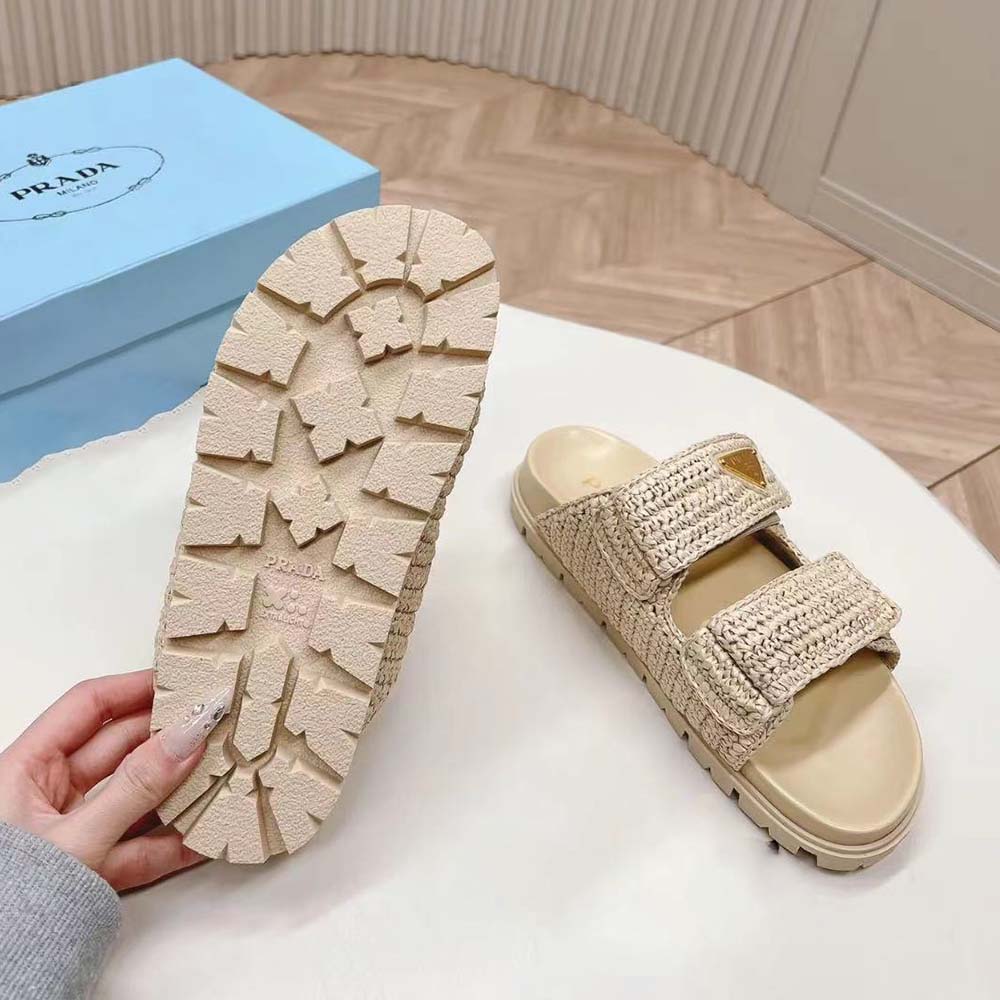 Prada Women Crochet Sandals-Beige 1XX699_2C2T_F0018_F_020 - image 4