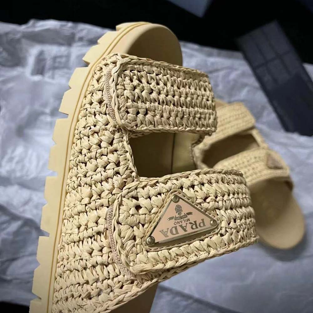 Prada Women Crochet Sandals-Beige 1XX699_2C2T_F0018_F_020 - image 5