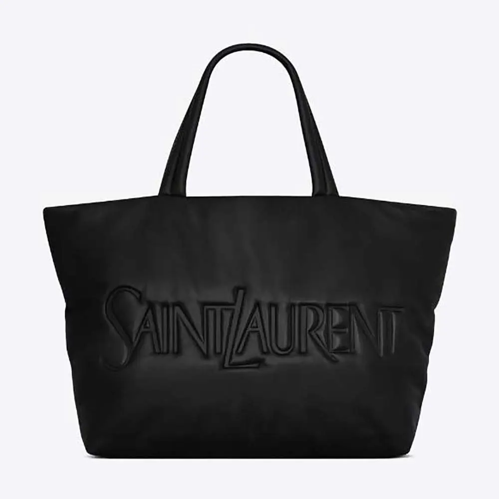 Front view of Saint Laurent YSL Unisex Saint Laurent Tote in Nappa Lambskin-Black