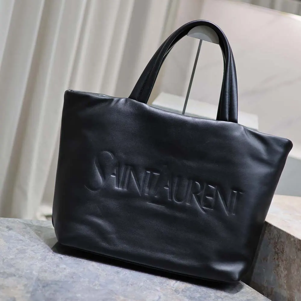 Side angle showing spacious interior of Saint Laurent YSL Unisex tote