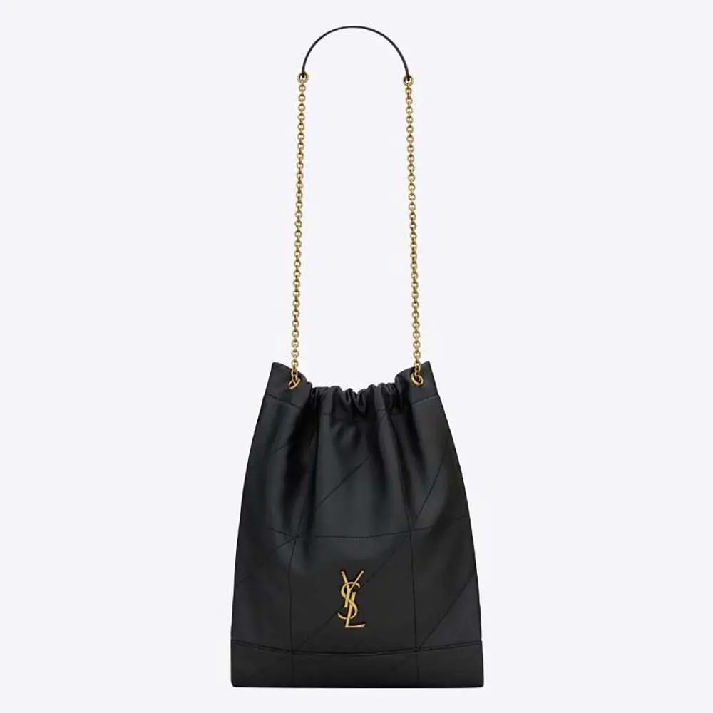 Front view of Saint Laurent YSL Women Jamie 4.3 Pochon in black lambskin