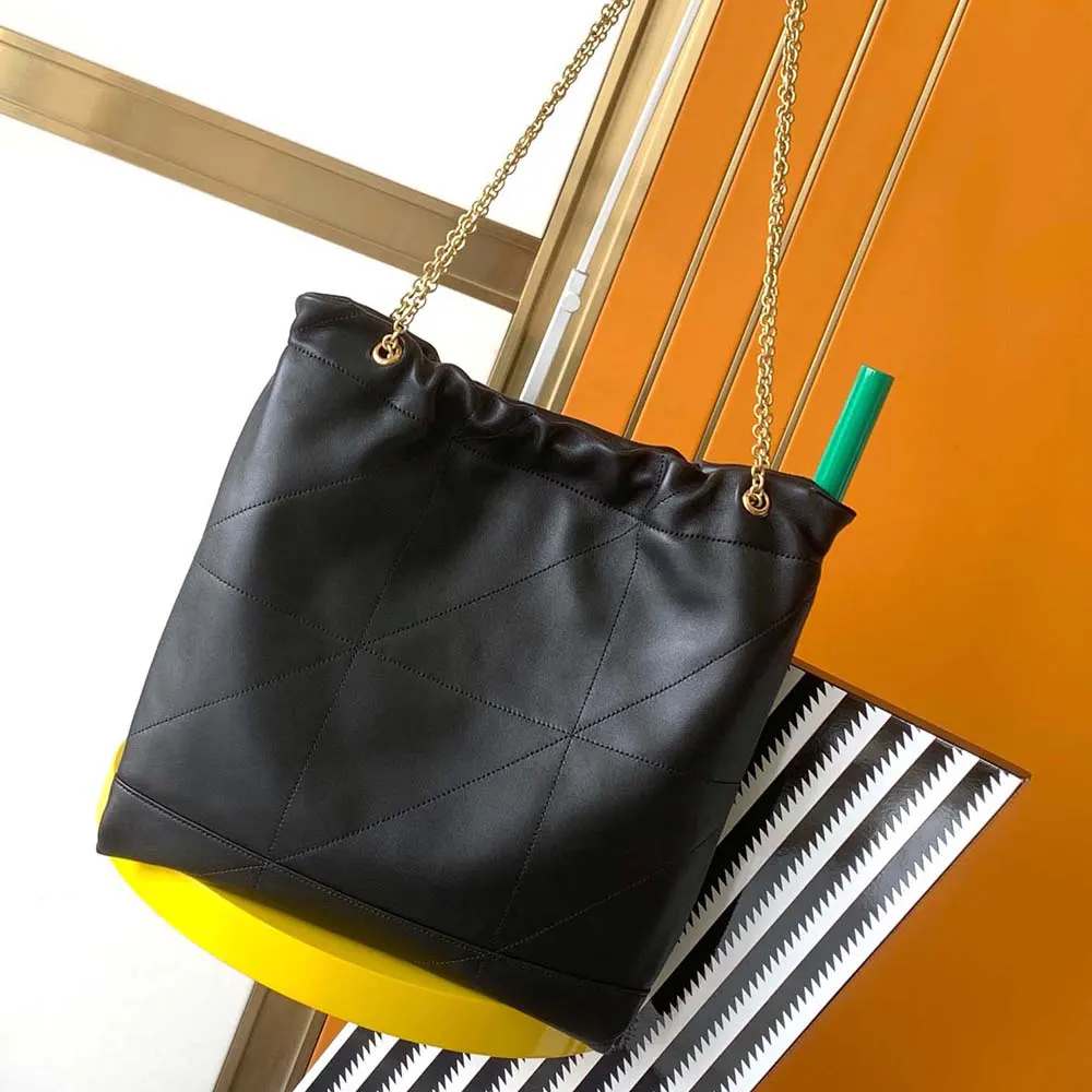 Side angle showing Jamie 4.3 Pochon lambskin texture and magnetic closure