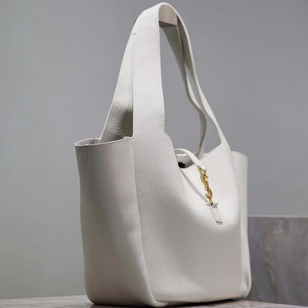 Saint Laurent YSL Women Le 5 à 7 Bea in Grained Leather-White - image 5