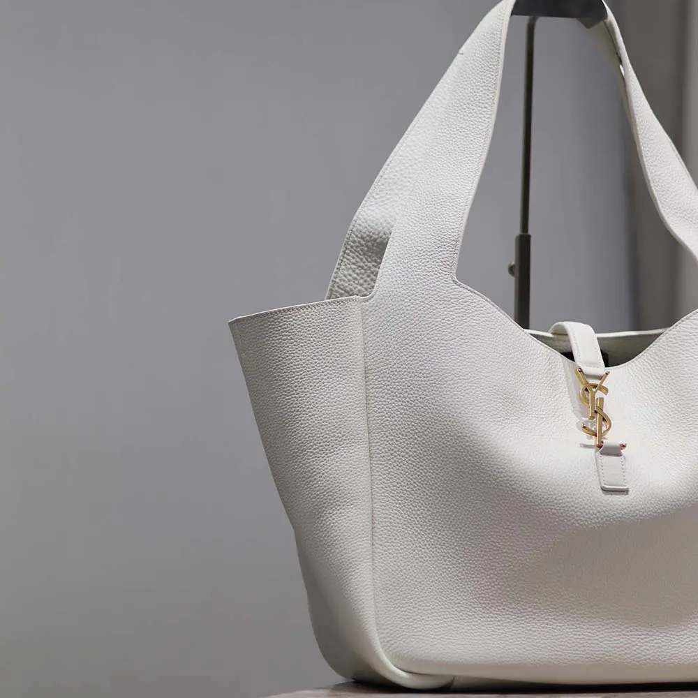 Saint Laurent YSL Women Le 5 à 7 Bea in Grained Leather-White - image 7