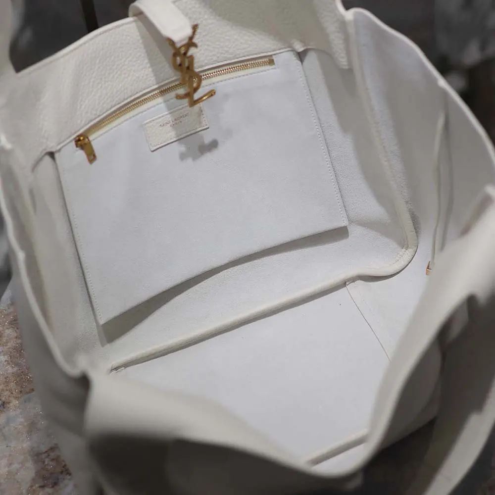 Saint Laurent YSL Women Le 5 à 7 Bea in Grained Leather-White - image 10