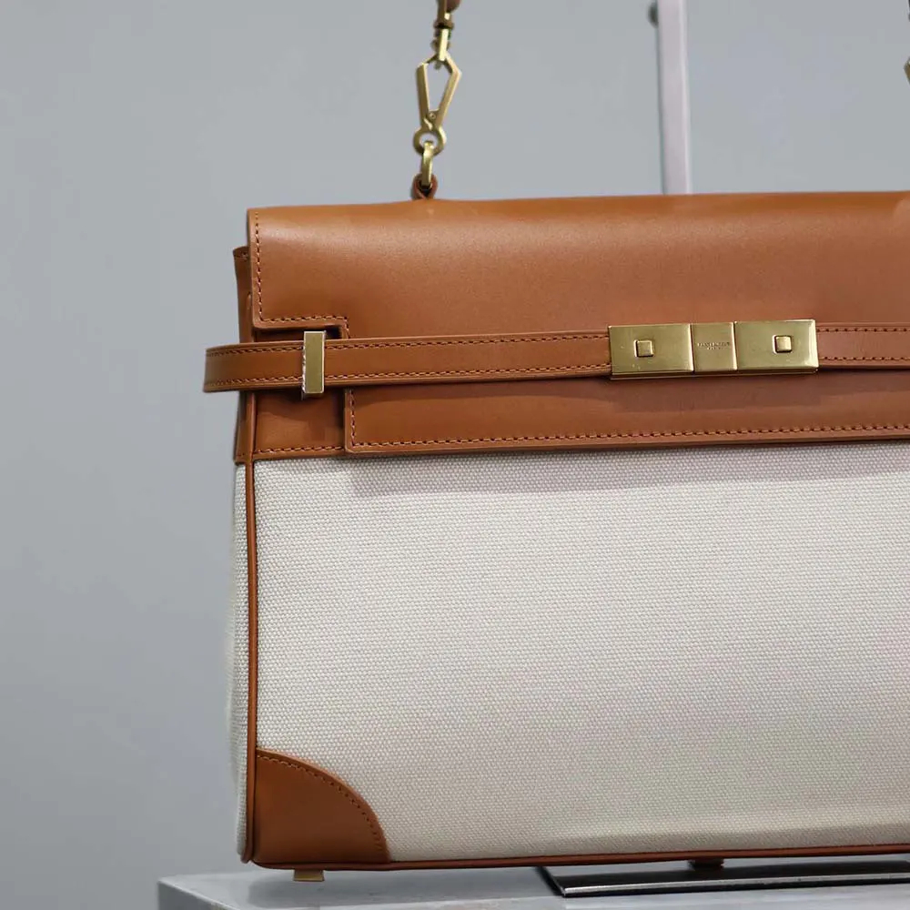 Saint Laurent YSL Women Manhattan Top Handle in Canvas and Leather - image 6