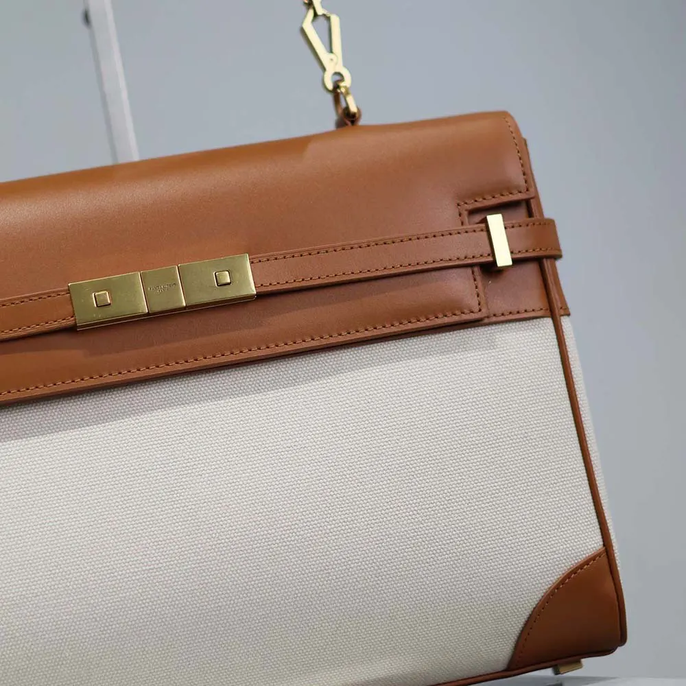 Saint Laurent YSL Women Manhattan Top Handle in Canvas and Leather - image 7