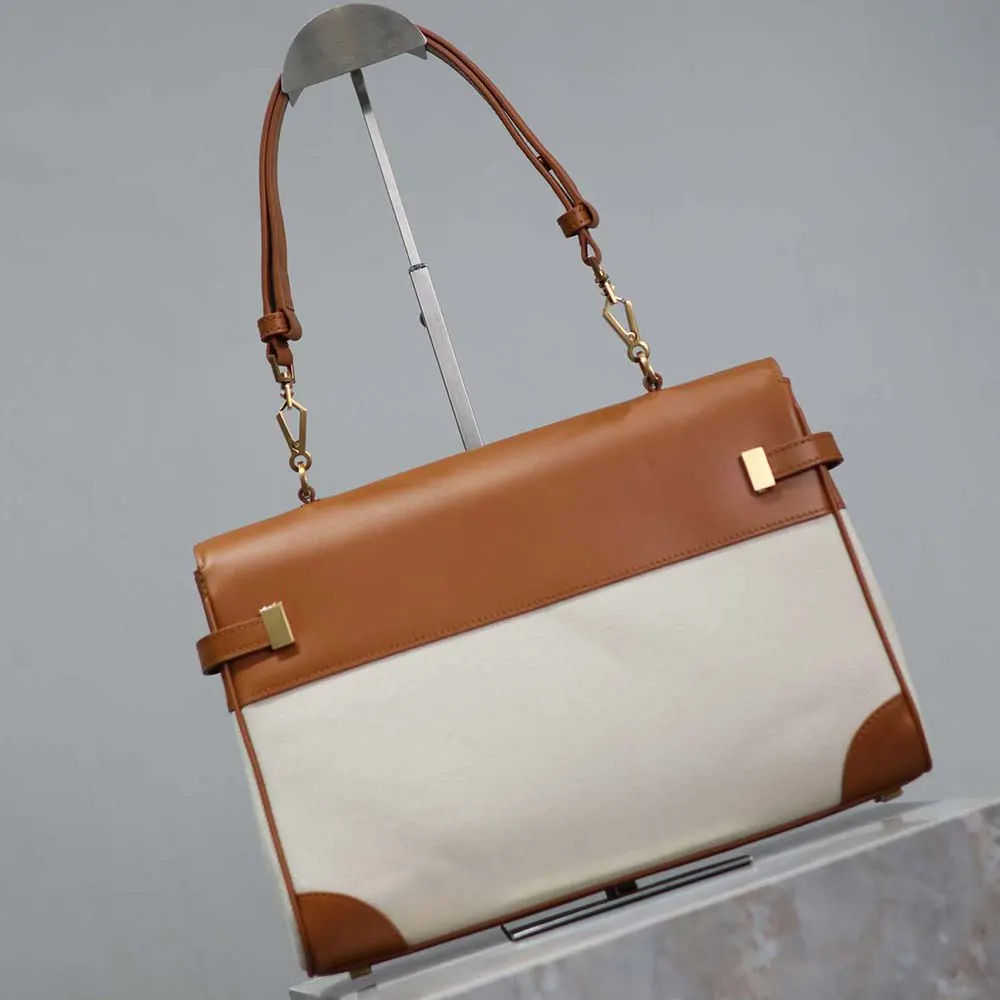 Saint Laurent YSL Women Manhattan Top Handle in Canvas and Leather - image 4