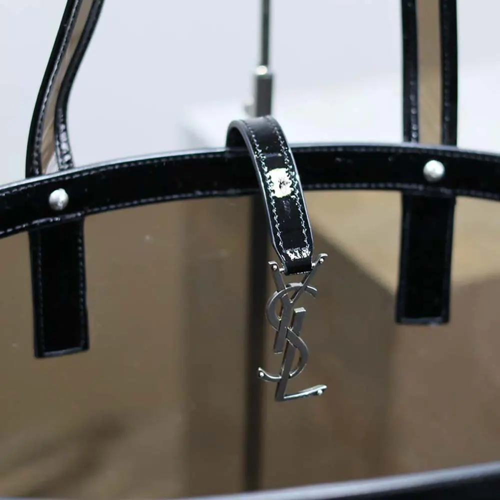 Saint Laurent YSL Women Panier Medium in Vinyl and Shiny Leather-Black - image 10