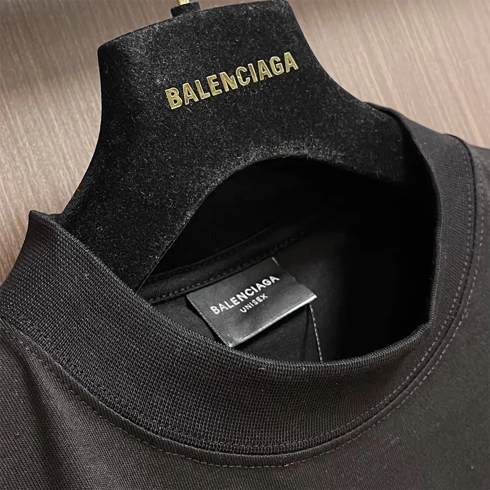 Balenciaga Women How Do You Feel? T-Shirt Medium Fit in Black Vintage Jersey - image 4