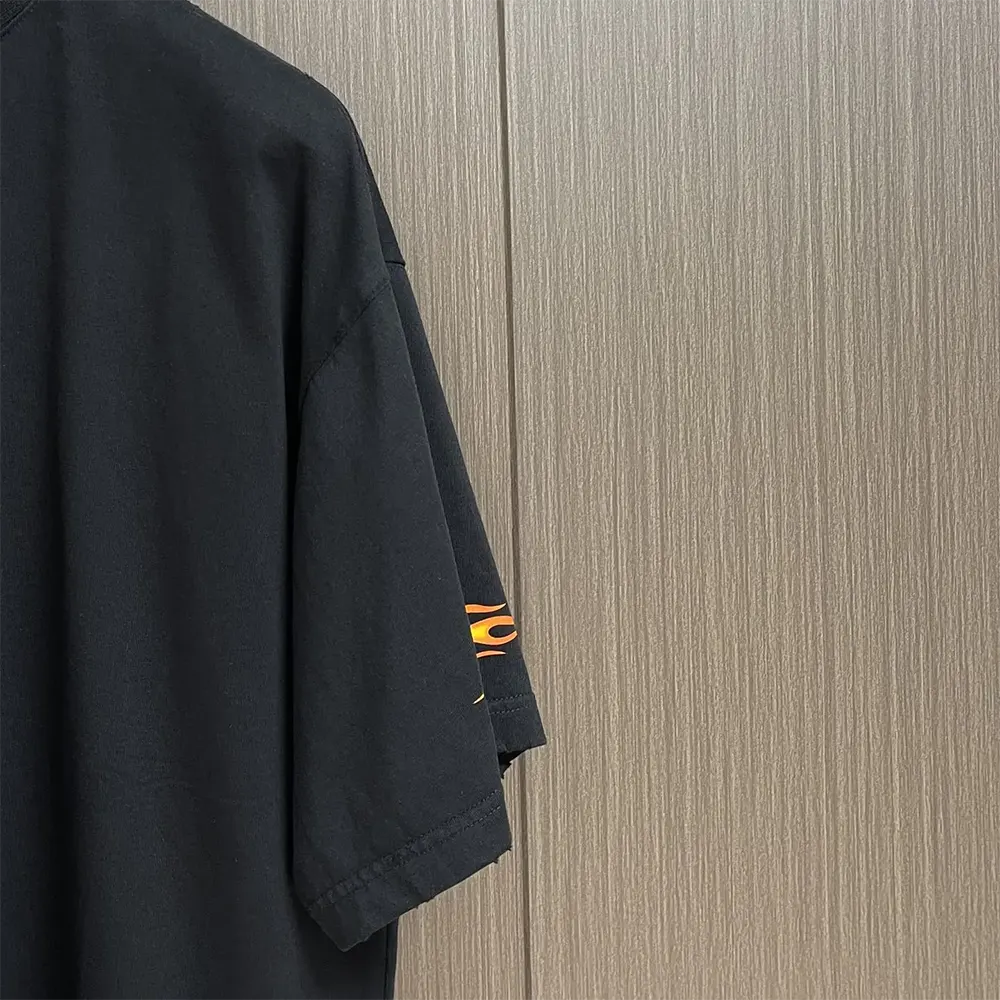 Balenciaga Women Burning Unity T-Shirt Oversized in Black Vintage Jersey - image 5