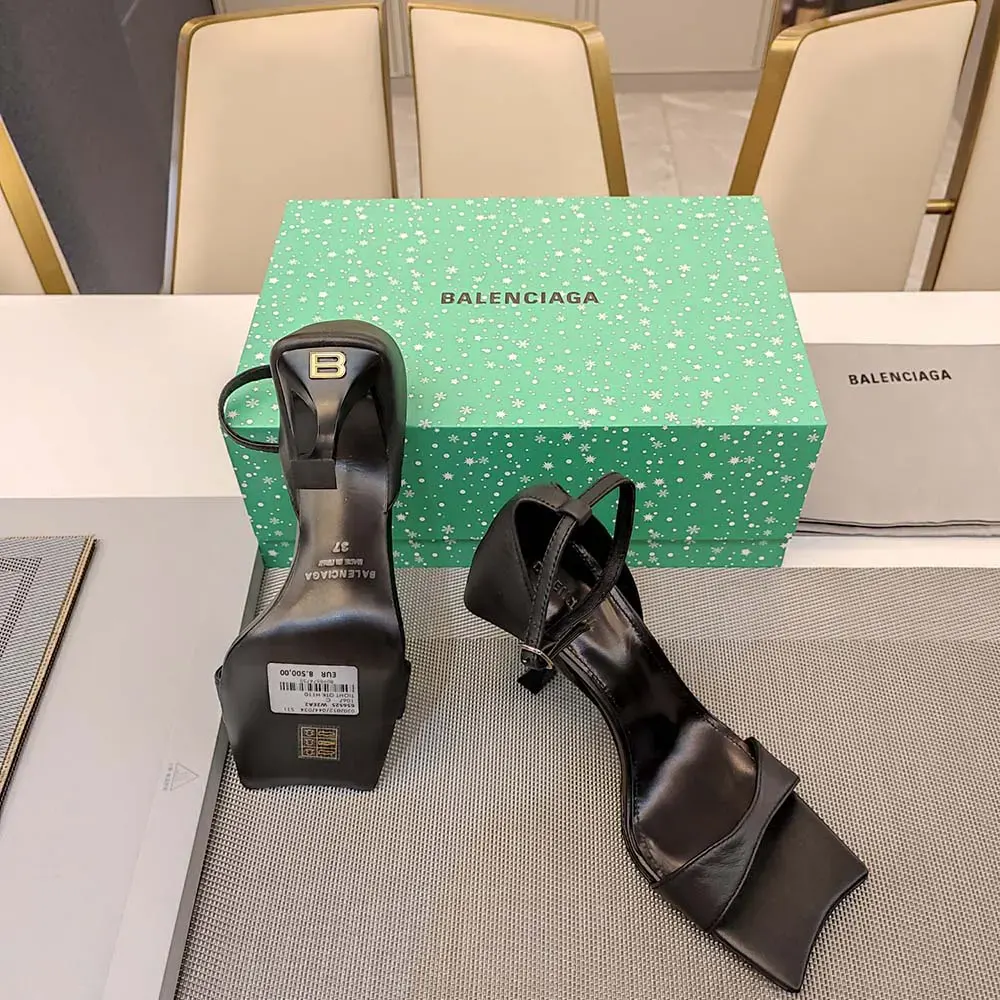Balenciaga Women Hourglass 100mm Sandal in Black - image 5